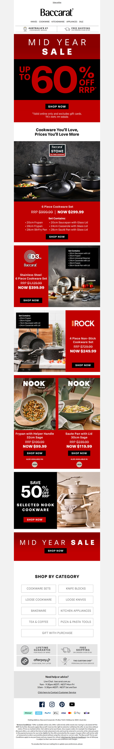 Mid Year Cookware Deals - Up to 60% OFF RRP🍳