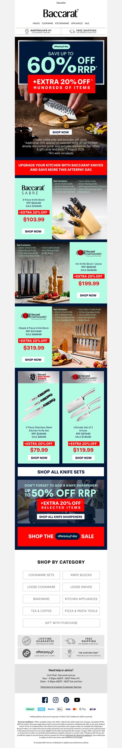 Save an EXTRA 20% OFF^ Selected Knives🔪