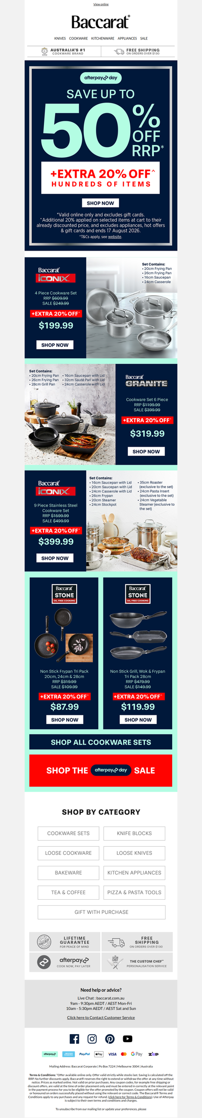 Take an EXTRA 20% OFF^ Selected Cookware Sets