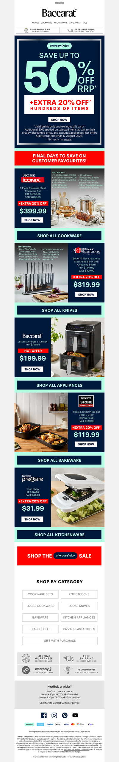 Save EXTRA 20% OFF^ selected | Hurry, FINAL Days!