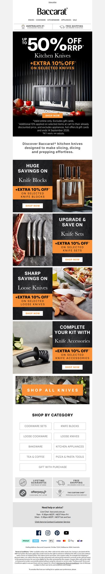 Sharper Savings | EXTRA 10% OFF^ Selected Knives