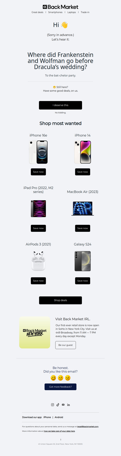 One bad joke + one good deal