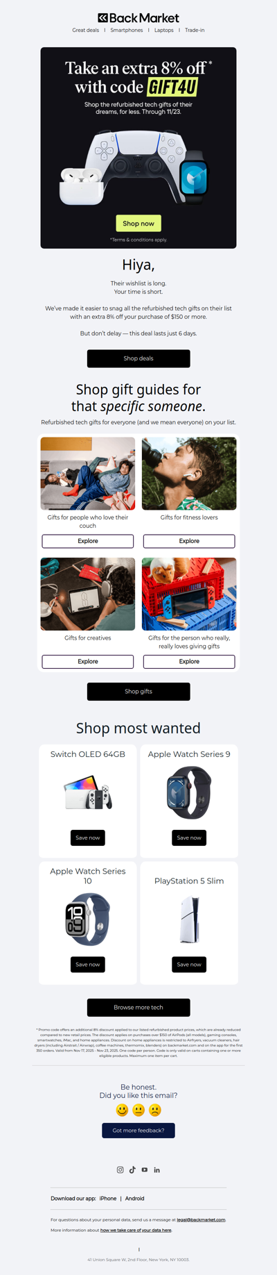 Take an extra 8% off