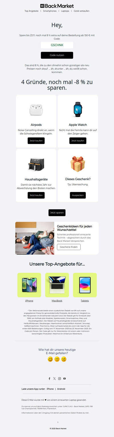 Deine -8 % laufen ab