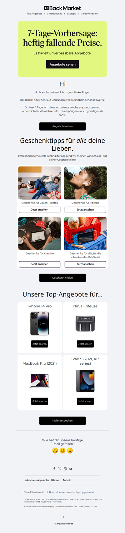 Heftig fallende Preise ziehen auf