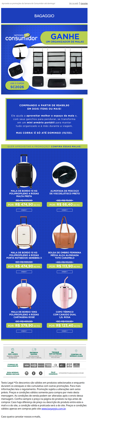 GANHE um organizador de malas 🎁