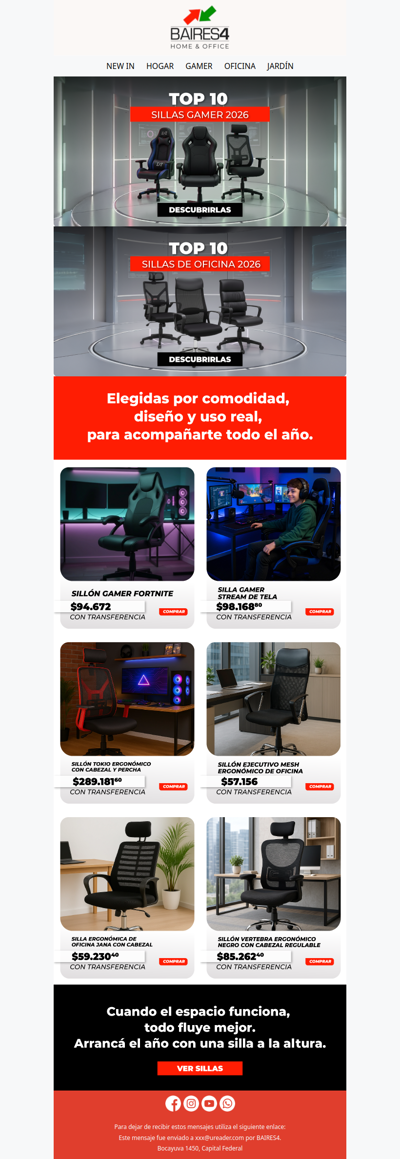 🪑 Top 10 sillas para 2026