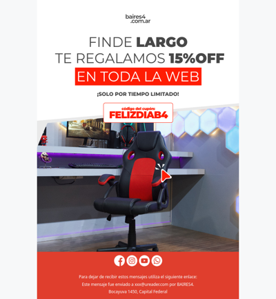 💥 Hoy tenés 15% OFF con cupón: FELIZDIAB4