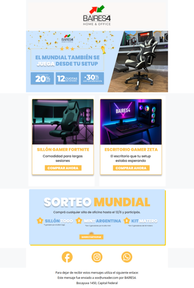 ⚽Tu Espacio Gamer listo para el Mundial! Hasta 12CS