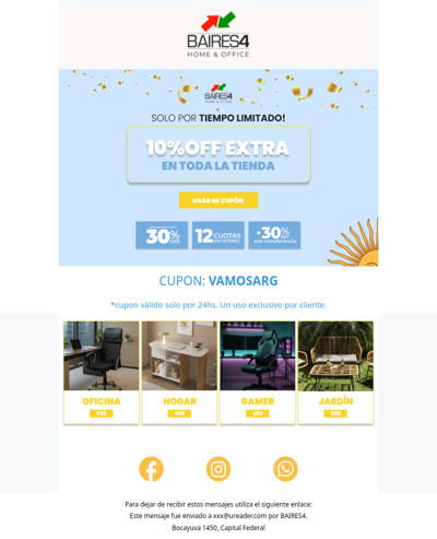 SOLO POR HOY te regalamos 10% OFF EXTRA! 🎁