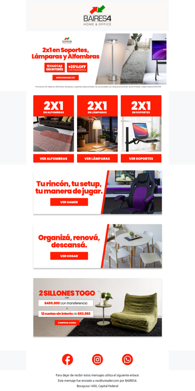 2X1 en Lámparas, Alfombras y Soportes🤩 HASTA 12CSI