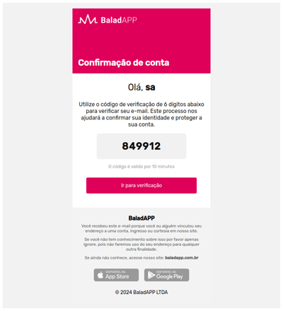 BALADAPP - Confirme seu e-mail