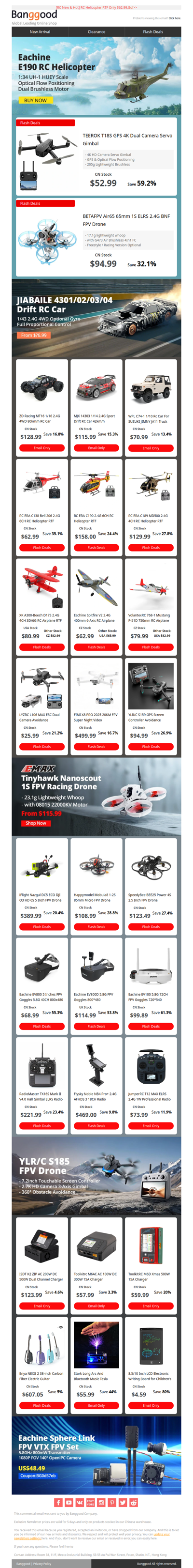 [RC Toys New Year Sale] TEEROK T18S GPS 4K Dual Camera Servo Gimbal UP to 59% Sale,Shop Now!>>