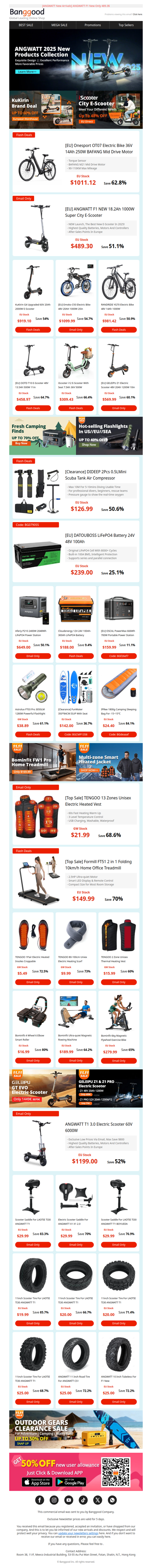 [Discount Upgrade For Double 11!] Mail Exclusive Max 80% OFF! Heated clothing Only $21.99, KuKirin G4 60V 2000W Scooter $919.10! Grab Now>>