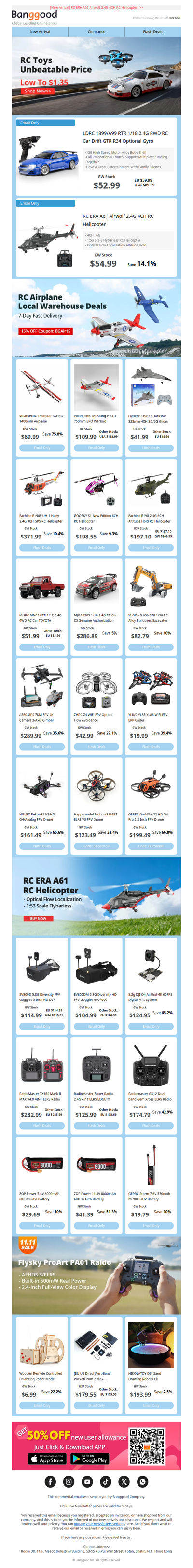[RC Models Sales] RC Toys Unbeatable Price Low to $1.35! Shop Now>>