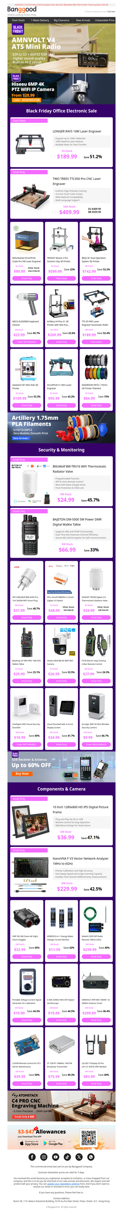 📻[Blαck Fridαy Electronic Sale] Only $99.99 Refurbished SCULPFUN iCube Pro, ATR1000 Auto HF Antenna Tuner $299.99!