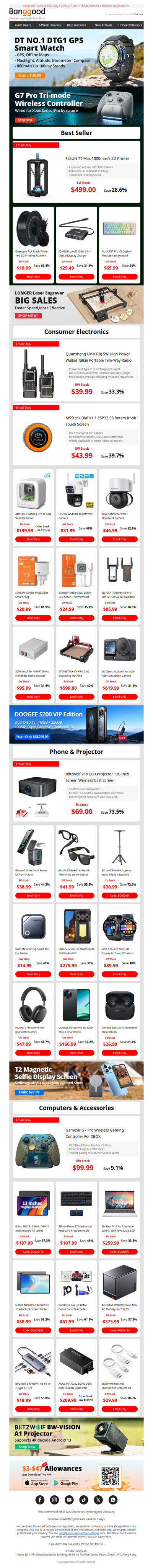 [NEW] FLSUN T1 MAX 3D Printer Only $499, DT NO.1 DTG1 GPS Smart Watch $45.99, Grab Now >>