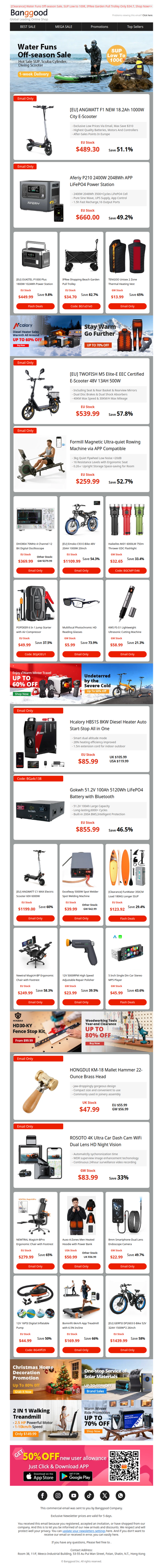 [Outdoor Mail Exclusive, UP TO 70% OFF] Aferiy P210 2400W 2048Wh Only $660, Hcalory HBS1S 8KW Diesel Heater Only $85.99, Shop Now>>