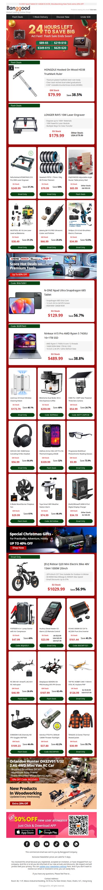 🎄 Merry Christmas & 24Hrs to Save BIG! 10W Laser Engraver $1?9.99