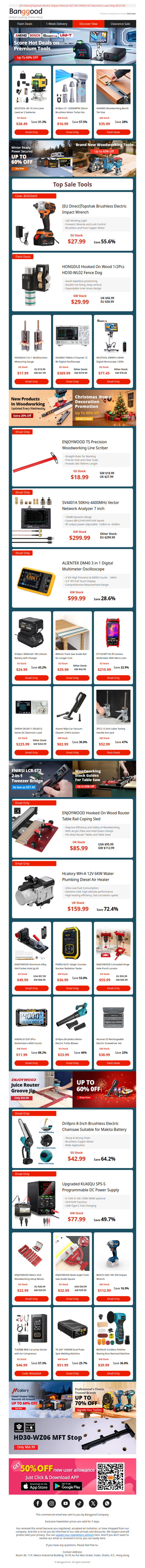 [Up to 60% Off] ALIENTEK Multimeter 60000Count $99.99! ENJOYWOOD T Ruler Only $18.99! KUAIQU SPS-S Power Supply Only $77.99!