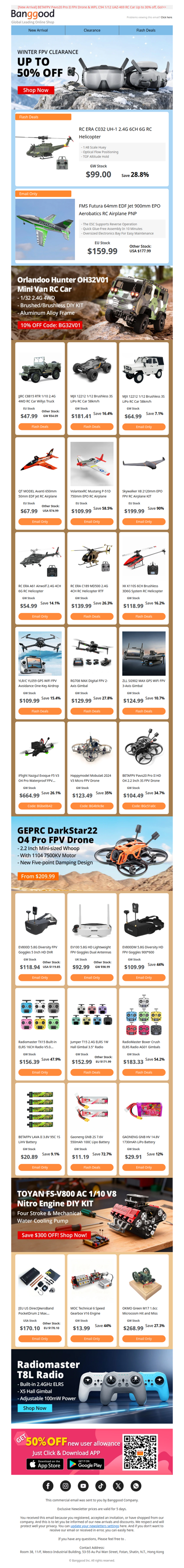 [Hot Sales] FPV System Winter Promotion Up to 50% off! RC ERA C032 UH-1 Only $99! Hurry Up!>>