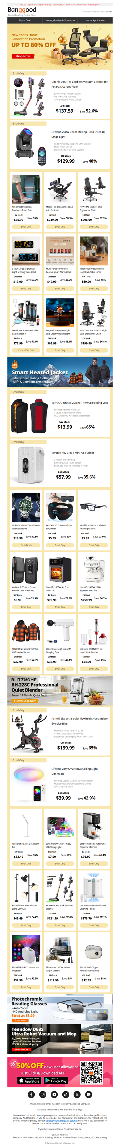 🧨[New Year Promotion] UP to 60% off, Ultenic U16 Flex Cordless Vacuum only $137.59 >>