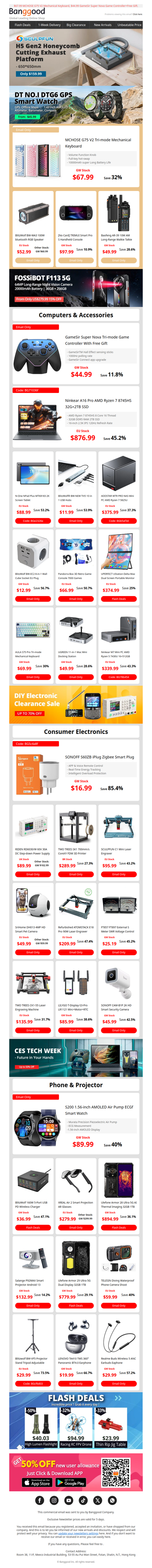 [New] $159.99 H5 Gen2 Honeycomb Cutting Exhaust Platform, $45.99 DT NO.I DTG6 GPS Smart Watch.