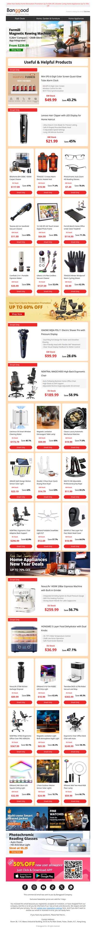 [New] Formill Magnetic Rowing Machine form $239.99, $21.99 Lenovo LED Display Hair Clipper, Shop Now>>