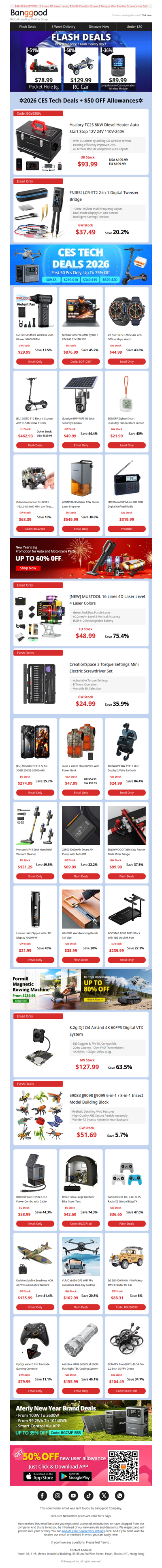 📍[CES New Arrivals] $37.49 FNIRSI 2-in-1 Digital Tweezer Bridge, Hcalory TC2S Diesel Heater From $93.99.