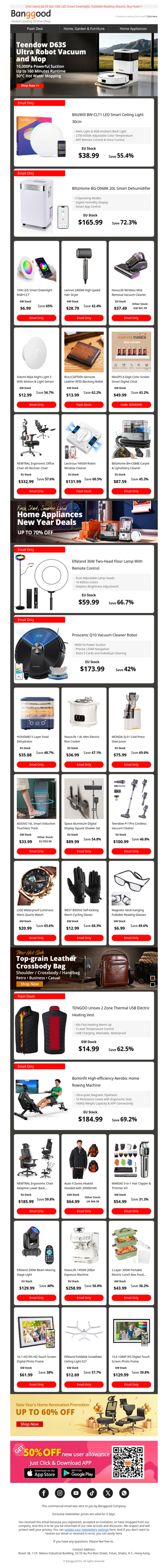 [New For Home] Proscenic Q10 Smart Cleaner Robot Only $1?3.99, BlitzHome Smart Dehumidifier Only $1?5.99.