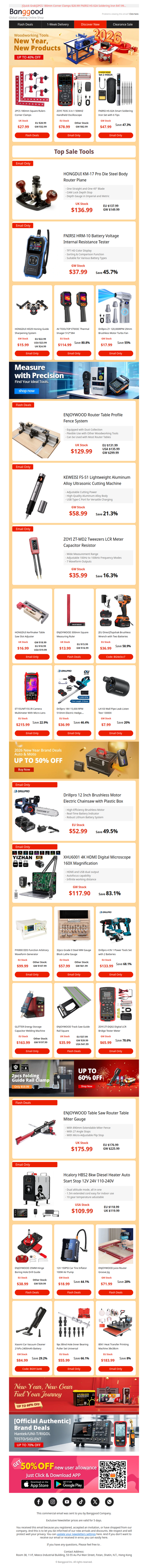 [DIY Tools Mail Exclusive Sale🎉] ENJOYWOOD Router Table Only $215.99, ZOYI 703S Handheld Oscilloscope $78.99>>