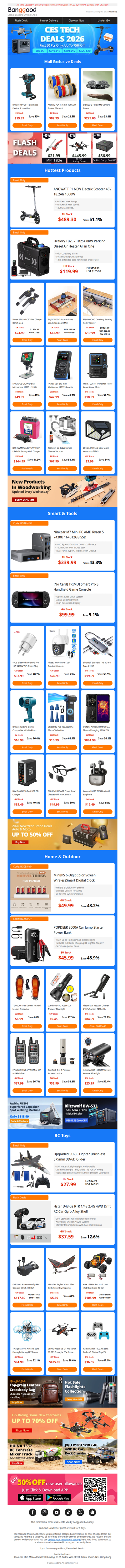 [CES 48Hrs Countdown!😆] Mail Only From $3.99! Drillpro Turbo Fan Set $16.99! Lenovo TWS Earbuds $15.49!