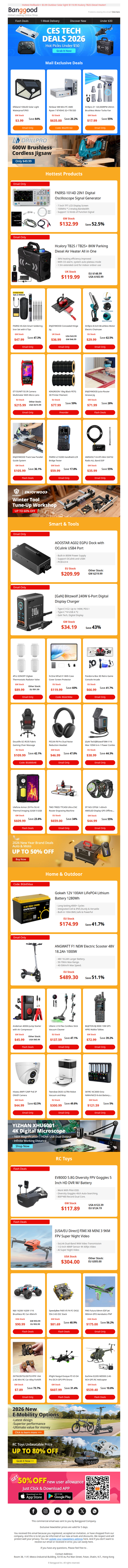 [ CES Sale Last Wave! ] $17.99 Drillpro Turbo Fan! $77.99 10Kg PETG 3D Printer Filament! $209.99 EGPU Dock!