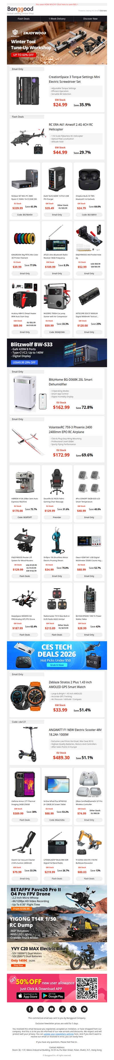 New: Mini Electric Screwdriver Set $24.99, BlitzHome ‎20L Smart Dehumidifier $1?2.99