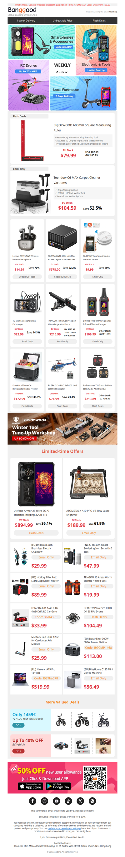 SAVE BIG >> Weekly Savings Square Measuring Ruler $79.99, Industrial Endoscope $23.99