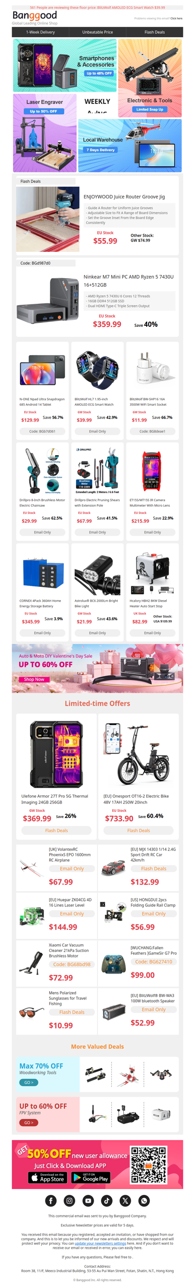 You gotta love this! ENJOYWOOD Juice Router Groove Jig $55.99, Mini PC 40% OFF