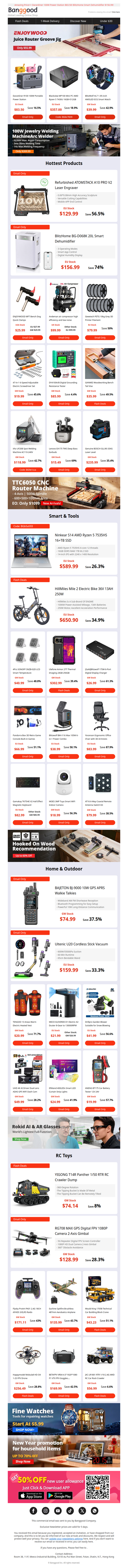 [New Release & Bottom Price!]  Blitzwolf HL7 Smartwatch $39.99! Refurbished ATOMSTACK A10 PRO V2 Laser Engraver $129.99!