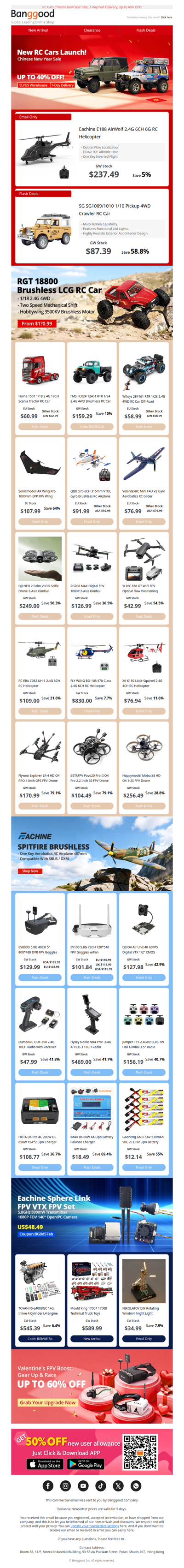 RC Toys New Release! Eachine E188 AirWolf RC Helicopter $237.49, SG SG1009/1010 1/10 RC Car Only $87.39, Shop Now>>