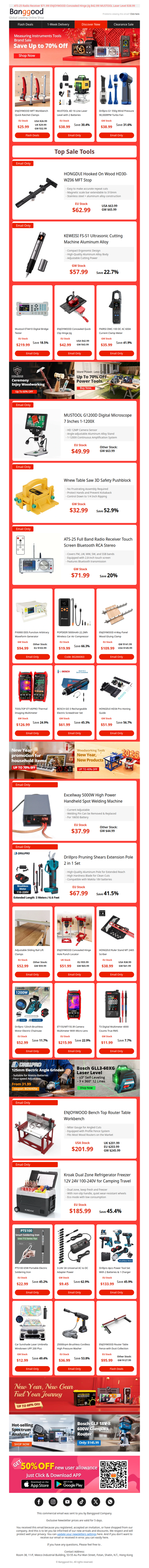 [DIY Tools & Auto] Up To 70%Off! FS-S1Ultrasonic Cutting Knife Only $57.99! ENJOYWOOD Fixing Clamp Low to $26.99! Find More Inside>>