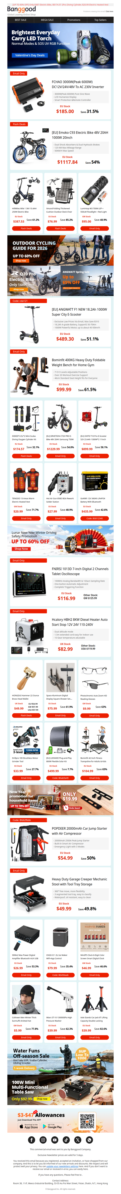 [Auto & Outdoor]Valentine's Day Deals! 6000W To AC 230V Inverter $185.99, 8KW Diesel Heater $82.99 >>