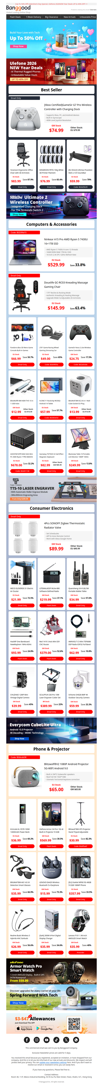 [Xbox Certified] GameSir G7 Pro with Charging Dock $74.99, Blitzwolf V2 1080P Projector Only $65.