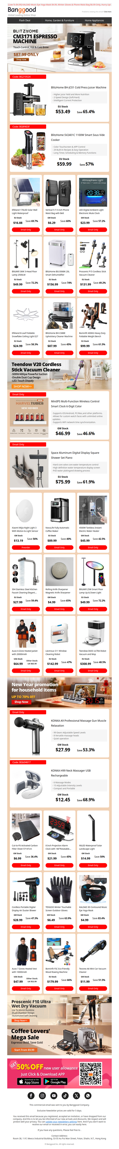 [New Arrivals] BlitzHome CM3171 Espresso Machine First 30pcs $87.99 Only, $53.49 Juicer Machine>>