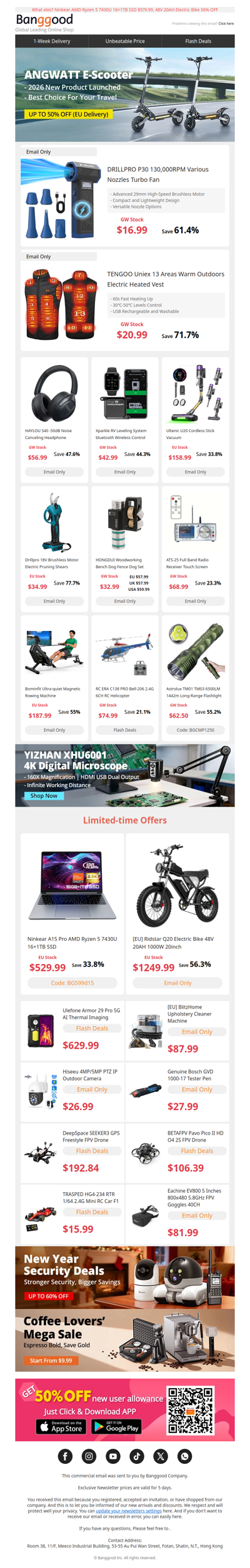 You gotta love this! 130,000RPM Turbo Fan $16.99, Warm Electric Heated Vest $20.99