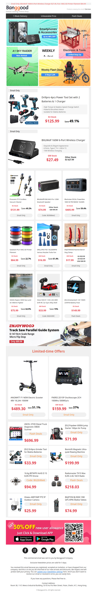 Hurry, Stock Restocked! 4pcs Power Tool Set 49% OFF only $125.99