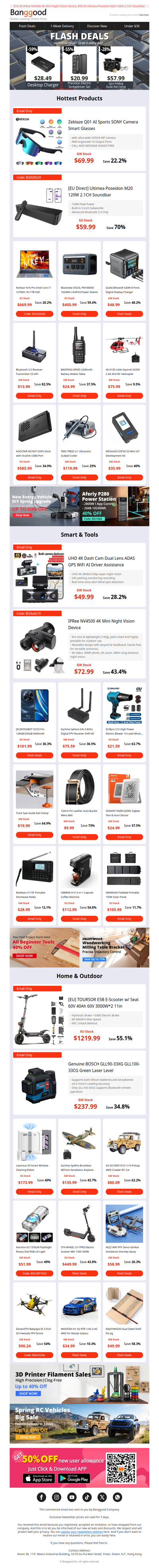 [Sunday Snap Up] $69.99 Zeblaze Q01 AI Sports SONY Camera Smart Glasses, $49.99 UHD 4K AI Driver Assistance.