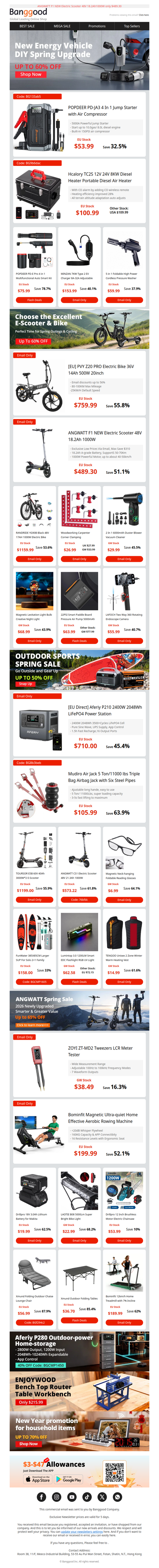 [Spring Sale] POPDEER PD-JA3 5000A 4-in-1 Emergency Jump $53.99, HCALORY TC2S 8KW Diesel Heater 5L $100.99.