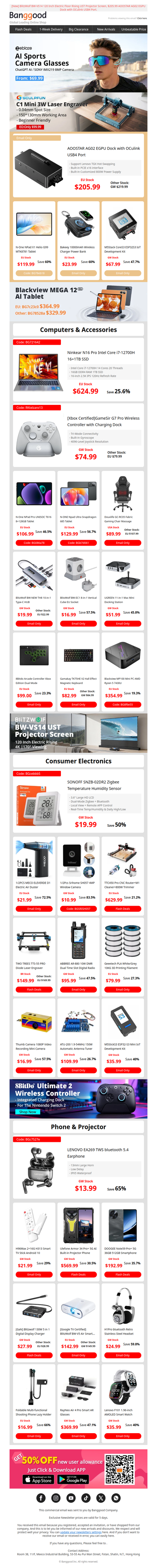 [Spring Sale] $69.99 Zeblaze Q01 AI Sports Camera Glasses, $99.99 SCULPFUN C1 Mini 3W Laser Engraver.