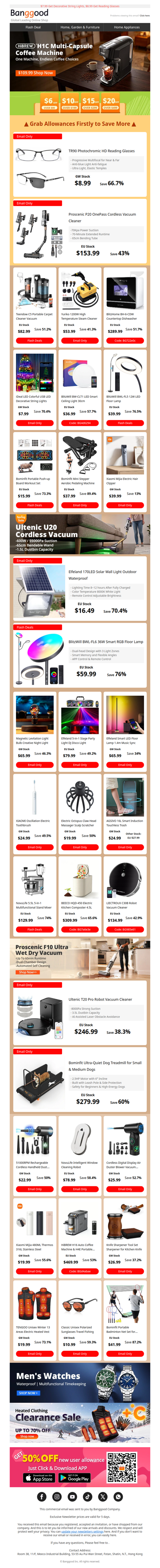 [Home Spring Sale] Only $153.99 Proscenic P20 OnePass Vacuum Cleaner, BlitzWill BWL-FL6 Floor Lamp Only $59.99.