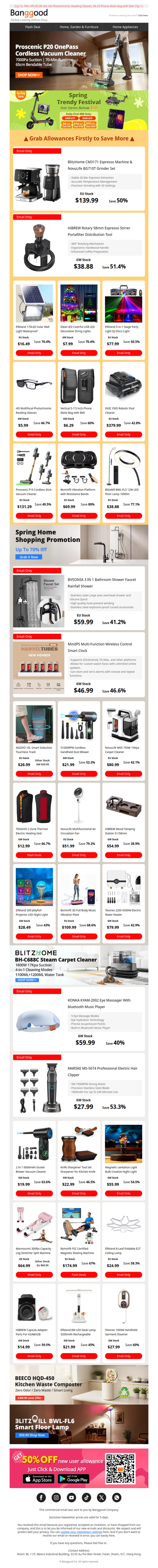 [Spring Sales Final Call] Only $139.99 BlitzHome CM3171 Espresso Machine & NovuLife BG710T Grinder Combo.