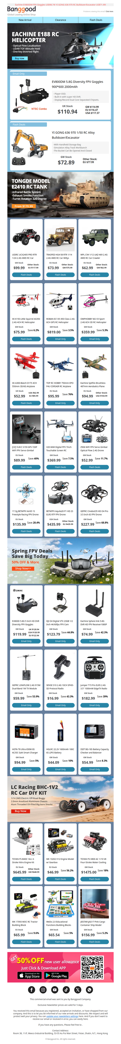 [RC Toys Sale Max 50% Off] Eachine E188 AirWolf Only US$225.49! 1/50 RC Alloy Bulldozer Only $72.89! Shop Now>>